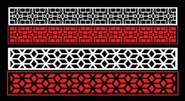 Decorative wall panels set Jali design CNC pattern,laser cutting pattern,router CNCcutting. vector