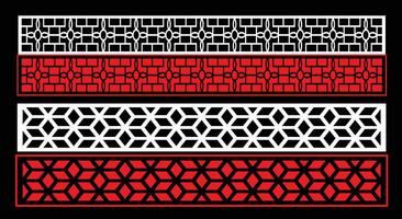 Decorative wall panels set Jali design CNC pattern,laser cutting pattern,router CNCcutting. vector