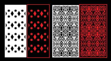 Decorative wall panels set Jali design CNC pattern,laser cutting pattern,router CNCcutting. vector