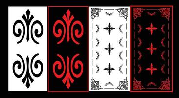 Decorative wall panels set Jali design CNC pattern,laser cutting pattern,router CNCcutting. vector