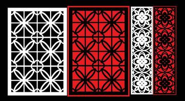 decorativo pared paneles conjunto jali diseño cnc patrón, láser corte patrón, enrutador corte. vector