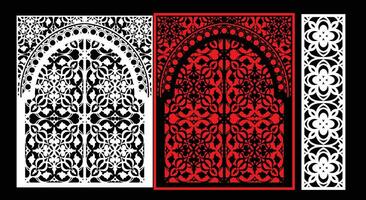 Decorative wall panels set Jali design CNC pattern,laser cutting pattern,router CNCcutting. vector