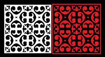 Decorative wall panels set Jali design CNC pattern,laser cutting pattern,router CNCcutting. vector