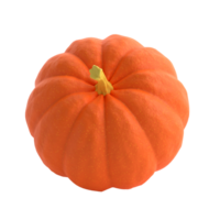 3d orange realistic pumpkin rendering icon in cartoon style. Design element for Thanksgiving Day autumn holiday. illustration transparent png