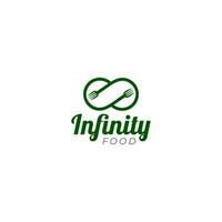 infinito tenedor logo diseño vector