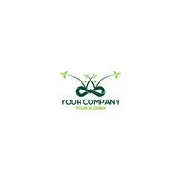 infinity W Plant Logo Design Vector