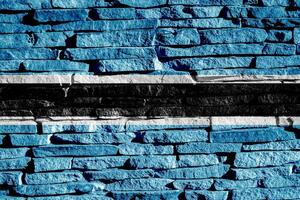 Flag of Republic of Botswana on a textured background. Concept collage. photo