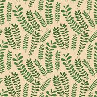 Leafy branches seamless pattern. Vector flat style leaf plants pattern