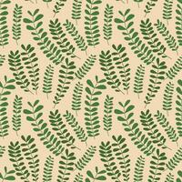 Leafy branches seamless pattern. Vector flat style leaf plants pattern