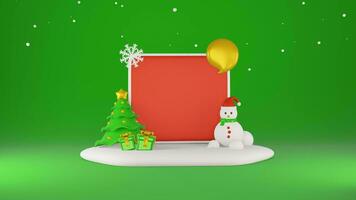 3d animation for christmas season celebration social media post template with podium, suitable for travel agency or product campaign. video