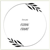 Hand-drawn floral frames with flowers, branches, and leaves. Wreath. Elegant logo template. Vector illustration for labels, branding business identity, and wedding invitations.