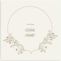 Hand-drawn floral frames with flowers, branches, and leaves. Wreath. Elegant logo template. Vector illustration for labels, branding business identity, and wedding invitations.