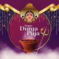 Vector illustration of dhunuchi in Happy Dussehra Navratri background