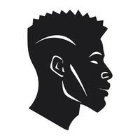 perfil afro americano hombre silueta vector