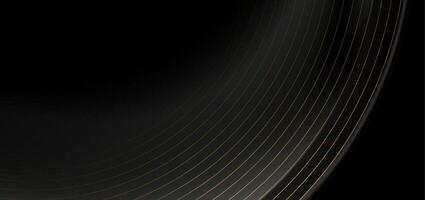 Black abstract background with golden lines vector