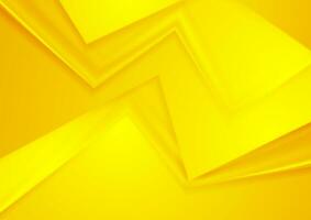 Bright yellow smooth curved stripes abstract background vector