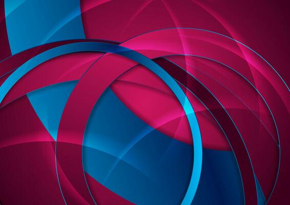 Blue and purple glossy circles abstract tech background