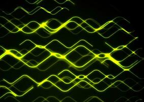 Futuristic technology background with green neon lines vector