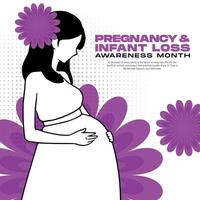 Pregnancy and Infant Loss Awareness Month Social Media Post Banner for Pregnant Women vector