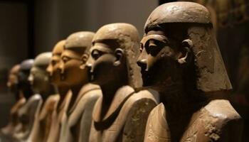 Ancient cultures sculpted idols, representing spirituality and indigenous religions generated by AI photo