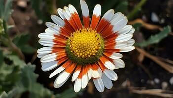 Vibrant yellow daisy blossoms in a meadow, surrounded by green generated by AI photo