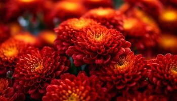 Close up of a vibrant, multi colored flower bouquet in a vase generated by AI photo