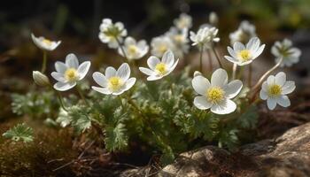 frescura de primavera un cerca arriba de un amarillo azafrán flor generado por ai foto