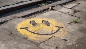 sonriente símbolo de amor y amistad en alegre al aire libre divertido generado por ai foto