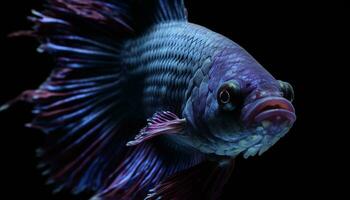 Colorful siamese fighting fish swimming in a luxurious underwater paradise generated by AI photo