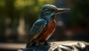 A colorful bird perching on a branch, observing its surroundings generated by AI photo