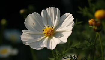 Vibrant yellow daisy blossoms in a tranquil meadow of green generated by AI photo