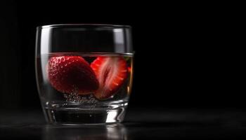 Fresh strawberry cocktail, a refreshing drink for a healthy lifestyle   generated by AI photo