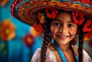 sonriente niño, alegre y lindo, mirando a cámara con felicidad generado por ai foto