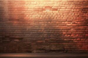 Background image of a brick wall with sun rays photo