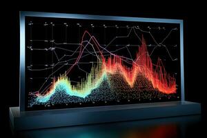 ai generativo. pantalla con un financiero grafico foto