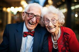 Ai generative.  Smiley senior couple photo