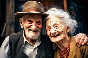 Ai generative.  Smiley senior couple photo