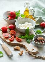 Caprese salad ingredients. Healthy food. photo