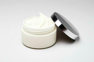 A jar of moisturizer cream. Ai generative. photo