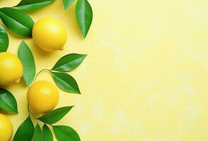 Lemon citrus background. Ai generative. photo