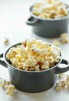 Tasty salted homemade popcorn photo