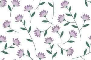 Floral seamless background. Wildflowers in flat style. Background from the herbarium. Delicate pastel colors. Background, wallpaper, textiles, printing. vector