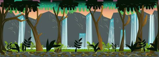 Waterfall Game Background vector