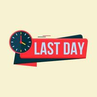 last day banner vector with timer