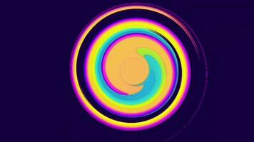 une coloré circulaire objet avec une noir Contexte video