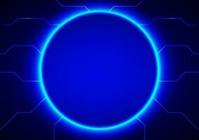 abstract effect design circle blue color tone neon style for background pattern vector