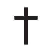 Christian cross vector symbol flat and outline style.