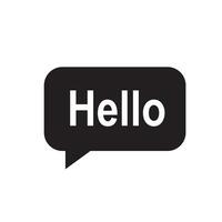 Set of Hello speech bubble or dialogue balloon isolated vector illustration.