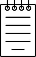Notepad Line Vector Icon Design