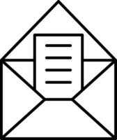 Open Envelope Line Vector Icon Design